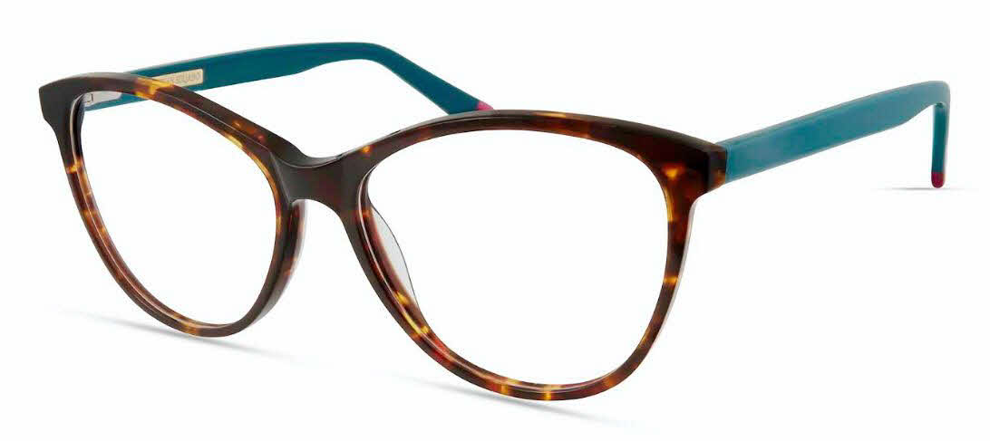 Christian Siriano Womens Prescription Eyeglasses, Marina, Turquoise  Tortoise, 52.0 - 15.0 - 140, with Case 