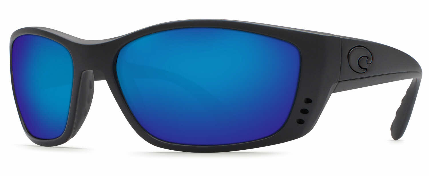 Costa Fisch Sunglasses Matte Black Global Fit / Blue Mirror - 580G