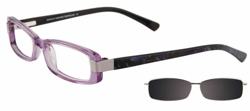 EasyClip EC190 With Magnetic Clip-On Lens Women's Eyeglasses In Purple