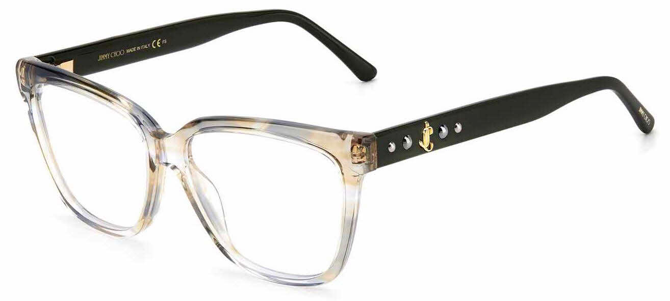 Jimmy Choo - Gaya - Opal Green and Gold Square Frame Sunglasses with JC  Emblem - Jimmy Choo Eyewear - Avvenice