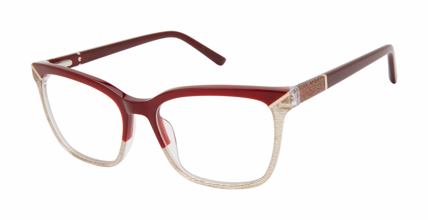 1980s Louis Feraud Parrot Marble Burgundy Glasses Frames for