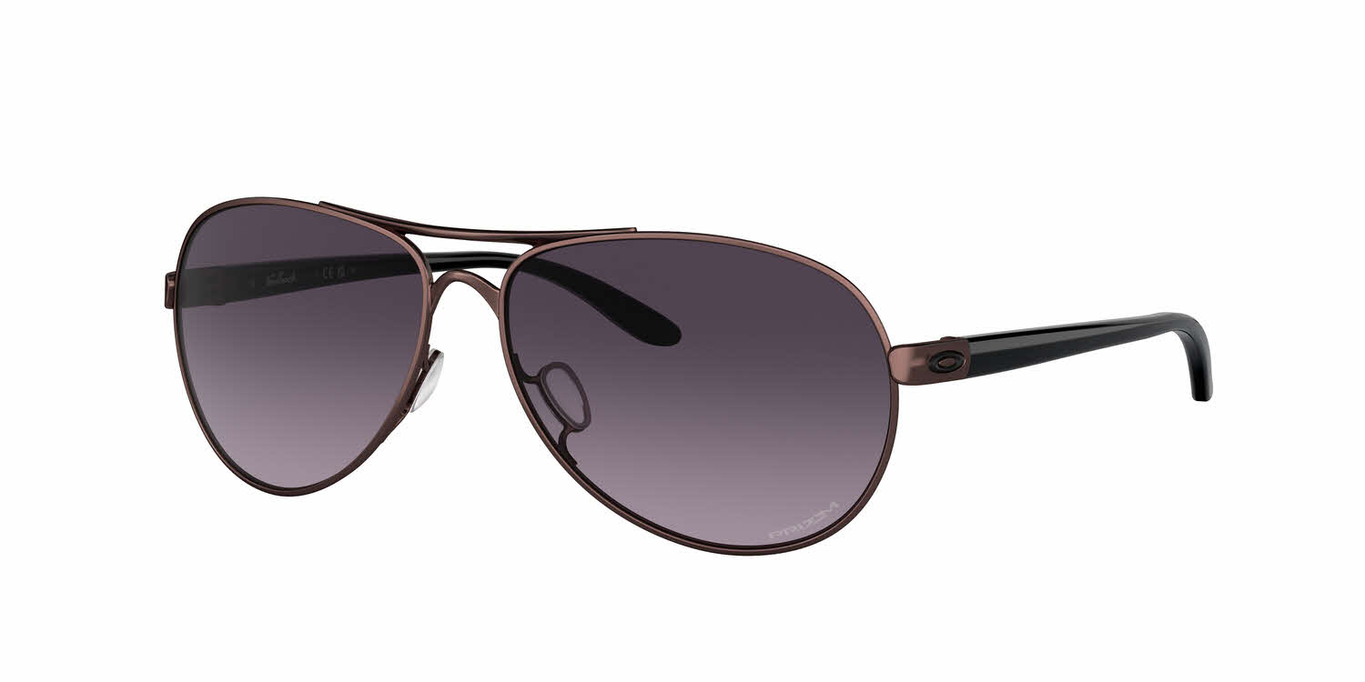 Oakley Feedback Polarized Sunglasses- Rose Gold with Prizm Tungsten