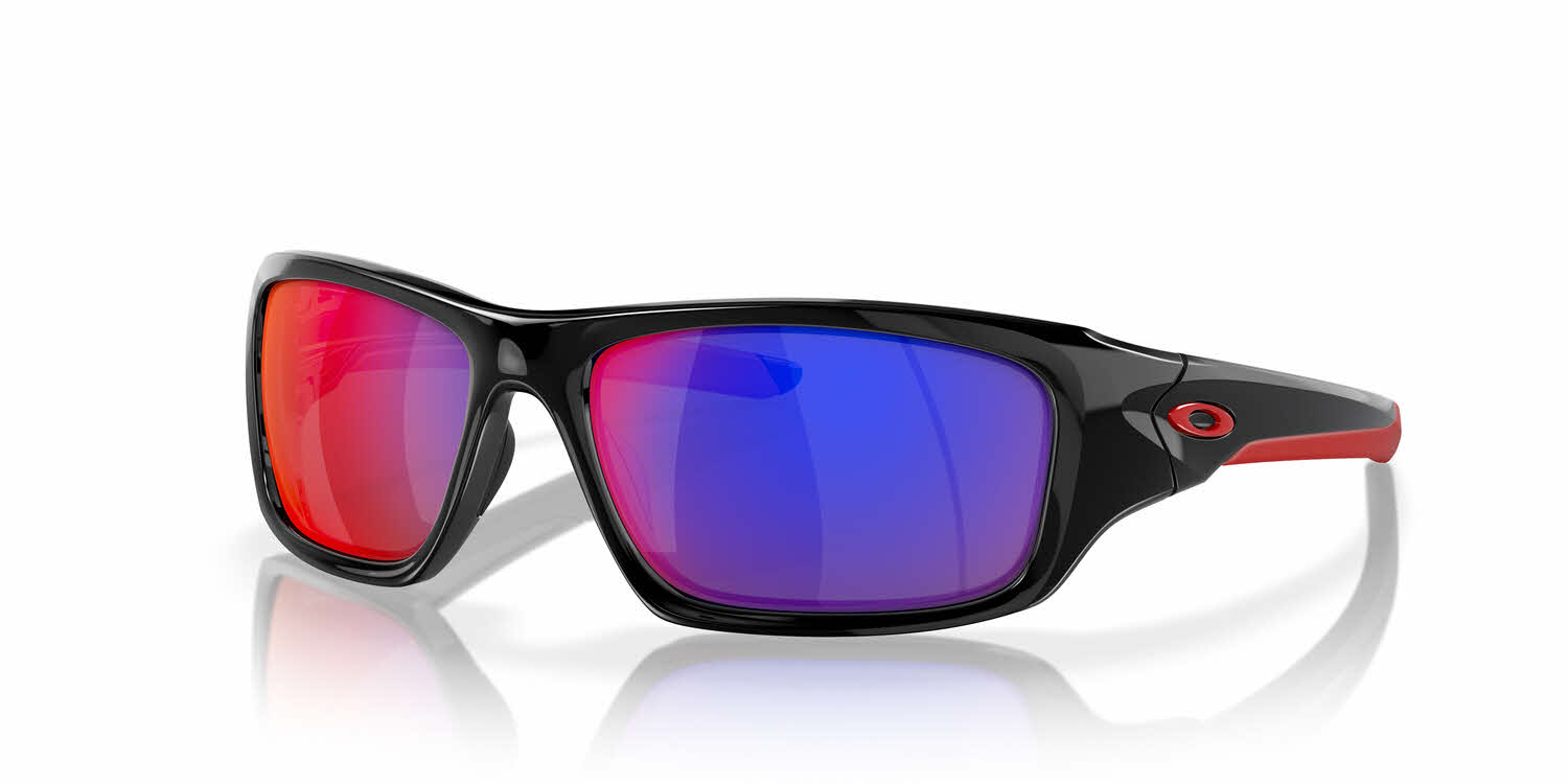 Oakley New Valve Polished discount Black Glasses with Red Iridium Lenses