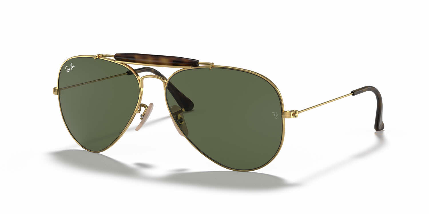 Ray Ban RB3029 Outdoorsman II 181 Gold Dark Green 62 mm