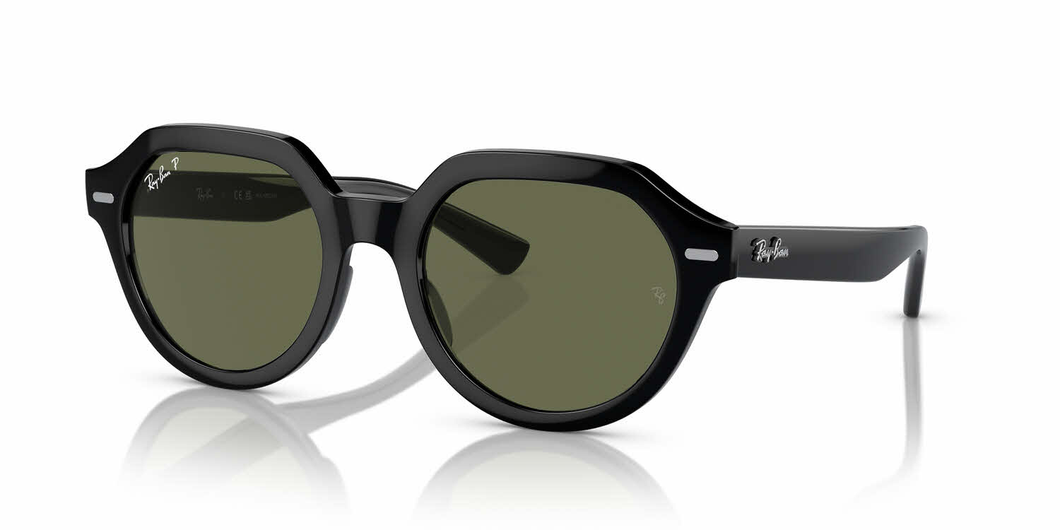 Ray-Ban RB4399 Gina Sunglasses For Men And Women, In Black / Green Polarized Lens