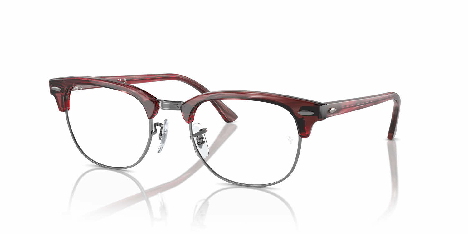 Ray Ban RX5154 Clubmaster Eyeglasses 8376 Striped Red