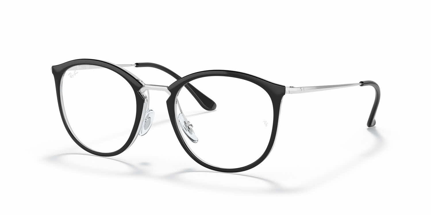 Ray Ban RX7140 Eyeglasses 5852 Black On Transparent