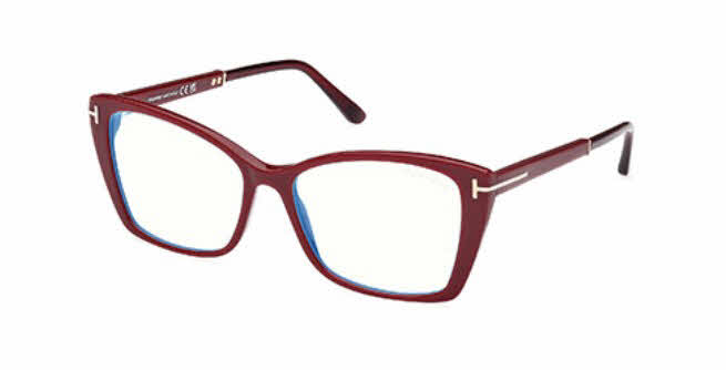 Tom Ford Blue Light Collection FT5893-B Women's Eyeglasses, In Burgundy / Blue Block Lenses