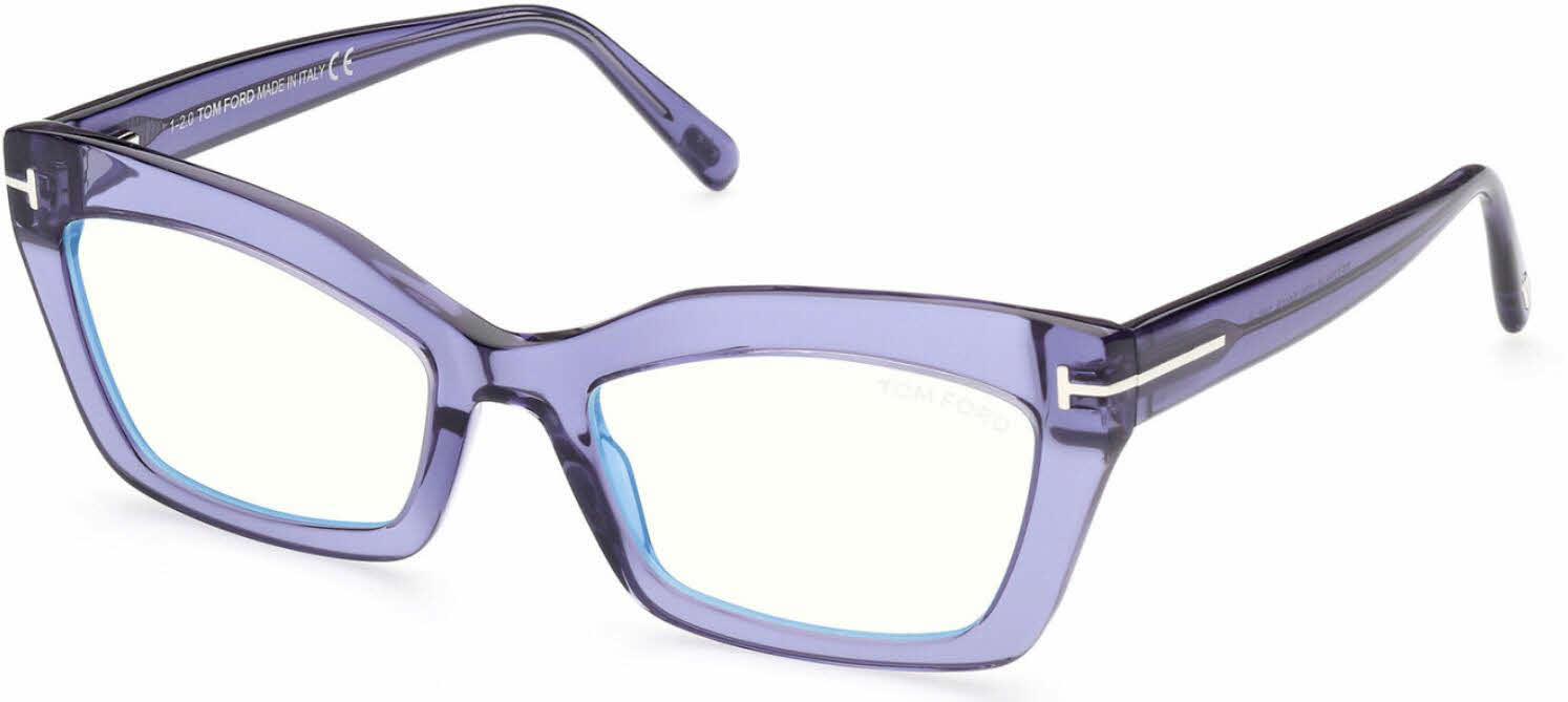 Tom Ford Blue Light Collection FT5766-B Women's Eyeglasses In Purple