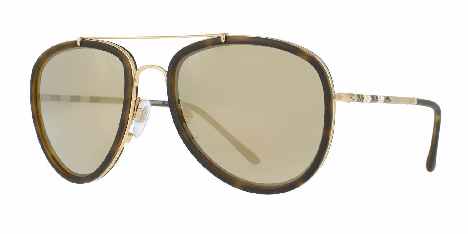 burberry sunglasses gold side