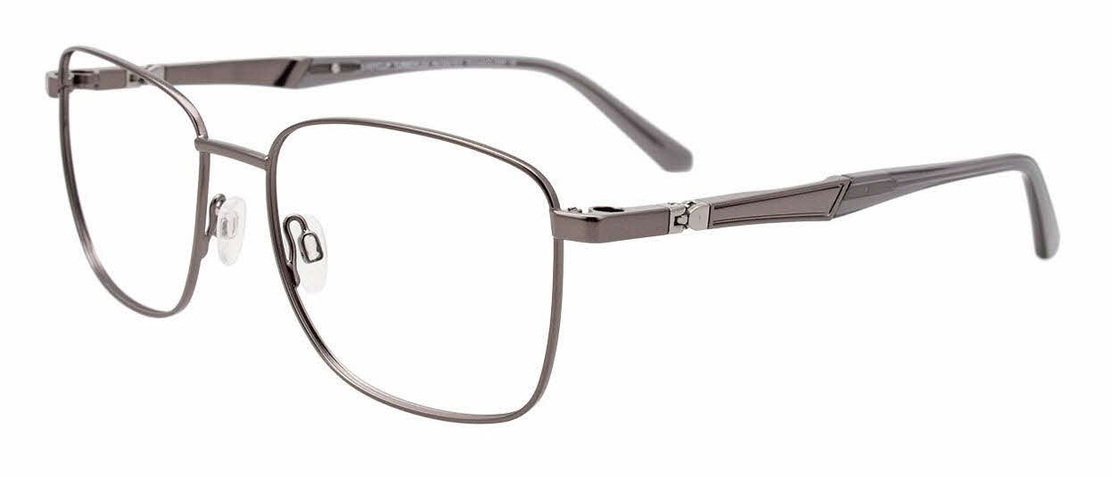 EasyClip EC614 With Magnetic Clip-On Lens Men's Eyeglasses In Gunmetal