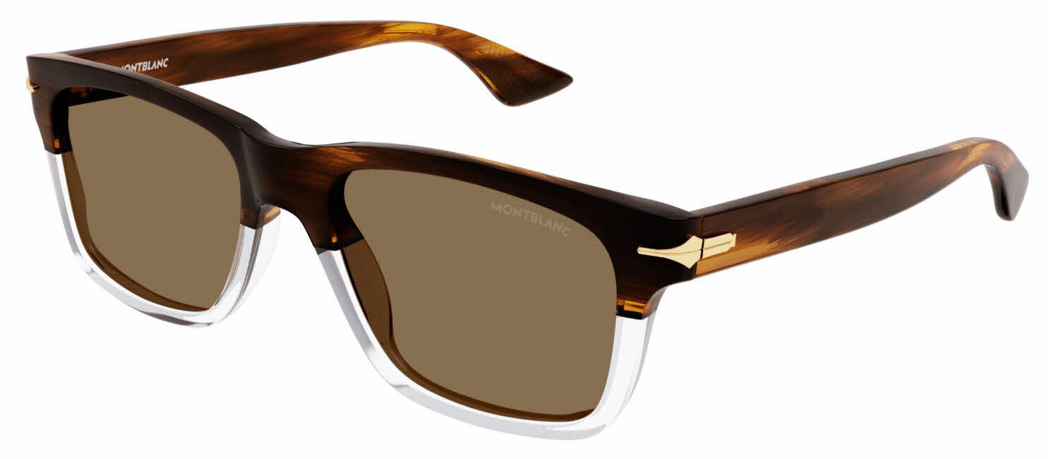 Mont Blanc MB0263S Men's Sunglasses In Brown