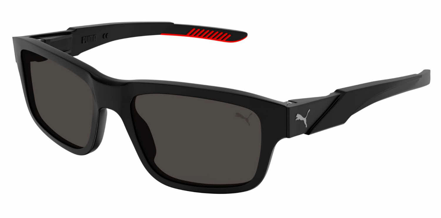 Puma Rectangular Sunglasses PU0359S-001 Black Frame Smoke Lenses