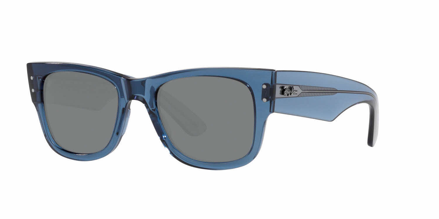 Ray-Ban RB0840S - Mega Wayfarer Prescription Sunglasses, In Transparent Blue